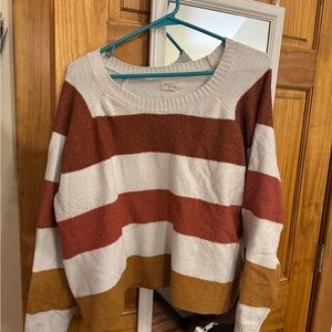 Cozy Striped Sweater in Warm Tones